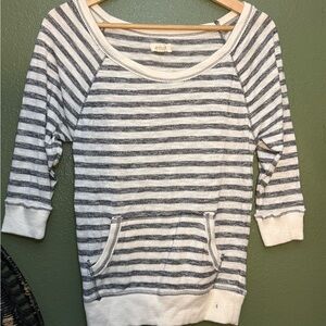 Aerie Navy and White Striped Sweater